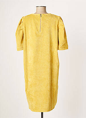 Robe courte fermeture zippée au dos manches courtes jaune MOLLY BRACKEN femme