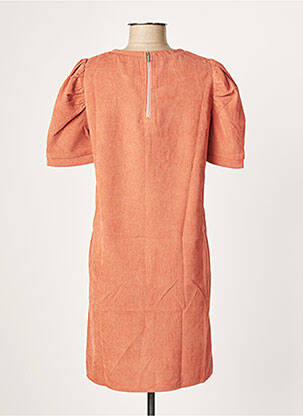 Robe courte fermeture zippée au dos manches courtes orange MOLLY BRACKEN femme