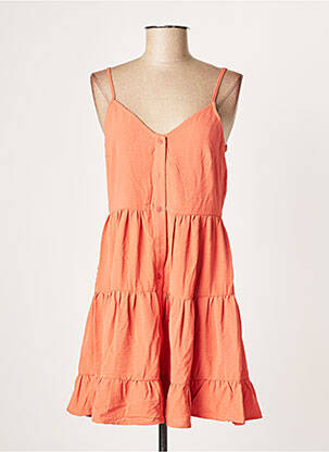 Robe courte coupe évasée fines bretelles orange MOLLY BRACKEN femme
