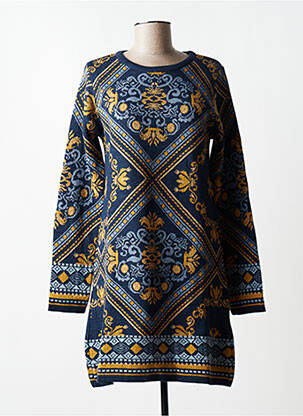 Robe pull col rond manches longues bleu SMASH! femme