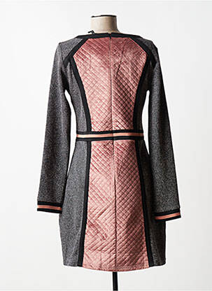Robe mi-longue imprimé fantaisie manches longues rose SMASH! femme