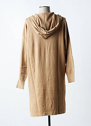 Robe pull coupe droite manches longues beige LPB femme