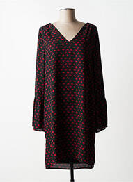 Robe mi-longue coupe fluide manches longues noir LPB femme