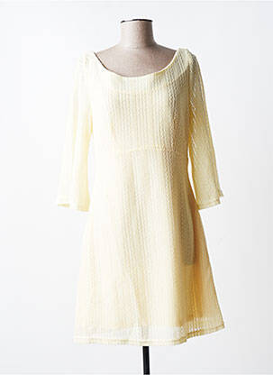 Robe pull col rond manches longues jaune MOLLY BRACKEN femme