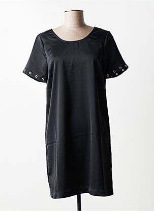 Robe courte coupe fluide manches courtes noir LPB femme