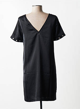 Robe courte coupe fluide manches courtes noir LPB femme