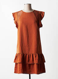 Robe courte manches courtes manches courtes marron LPB femme