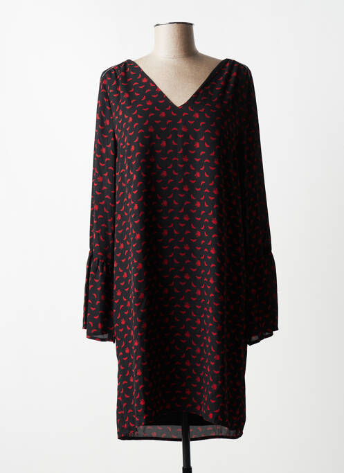 Robe mi-longue coupe fluide manches longues noir LPB femme