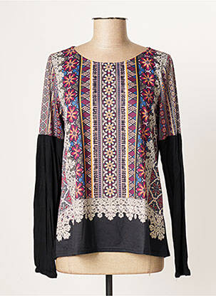 Top tissage jersey manches longues noir SMASH! femme