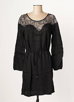 Robe courte manches longues manches longues noir CARMINN femme
