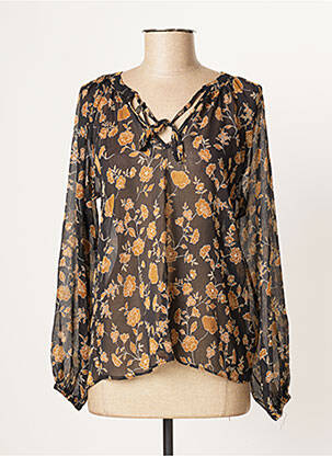 Blouse légère et transparente manches longues noir LPB femme