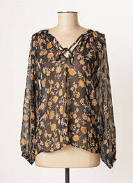 Blouse légère et transparente manches longues noir LPB femme