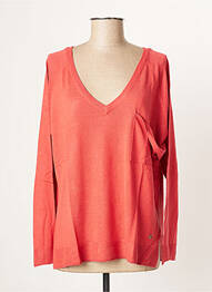 Pull col v manches longues rouge LPB femme