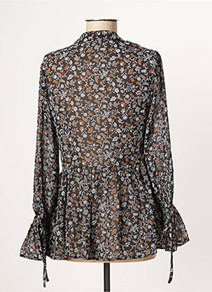 Blouse légère et transparente manches longues noir MOLLY BRACKEN femme