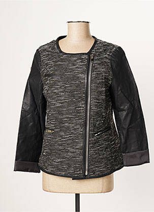 Veste casual col rond noir SIMPLE CITY femme