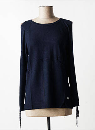 Pull coupe droite manches longues bleu LPB femme