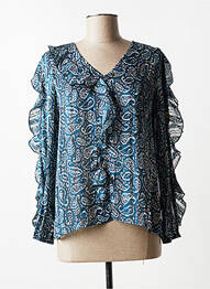 Blouse légère et transparente manches longues bleu MOLLY BRACKEN femme