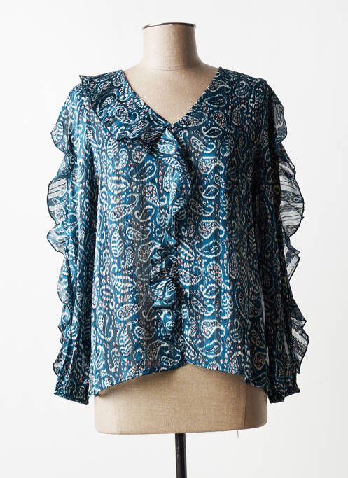 Blouse manches longues manches longues bleu MOLLY BRACKEN femme