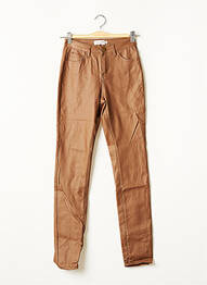 Pantalon slim tissage enduit taille haute marron MOLLY BRACKEN femme
