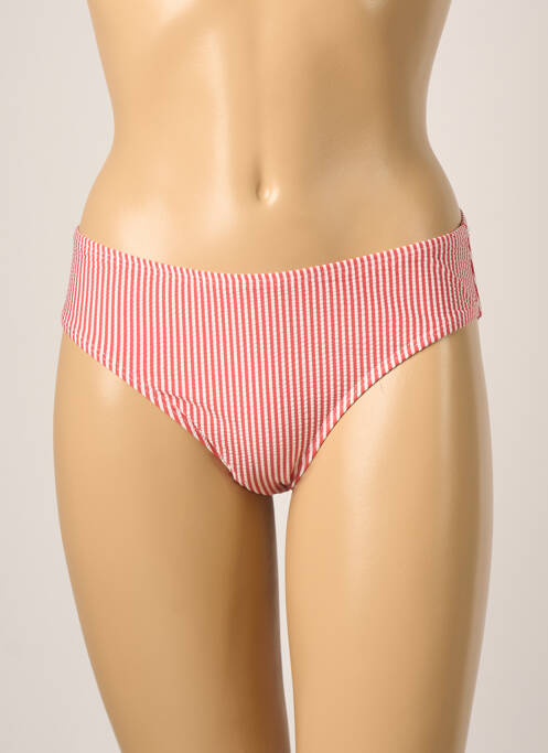 Bas de maillot de bain imprimé rayures culotte rouge MOLLY BRACKEN femme