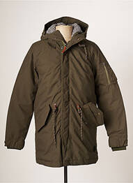 Parka poignets bords-côtes a capuche vert JACK & JONES homme