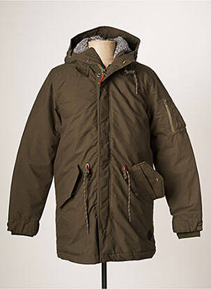 Parka manches longues a capuche vert JACK & JONES homme
