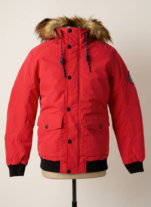 Parka manches longues a capuche rouge JACK & JONES homme