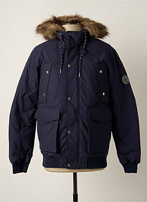 Doudoune poches a capuche bleu JACK & JONES homme