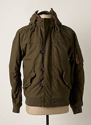 Doudoune poches a capuche vert JACK & JONES homme