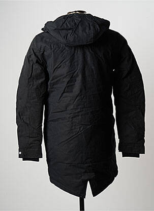 Parka poignets bords-côtes a capuche noir JACK & JONES homme