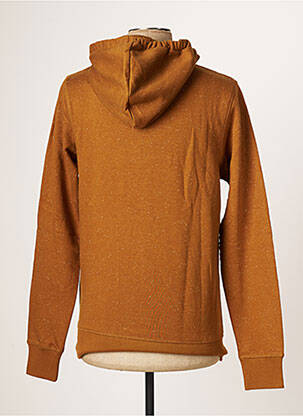 Sweat-shirt à capuche broderie manches longues marron JACK & JONES homme