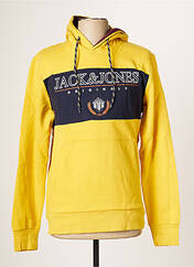 Sweat-shirt à capuche jaune JACK & JONES pour homme seconde vue