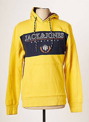 Sweat-shirt à capuche jaune JACK & JONES pour homme