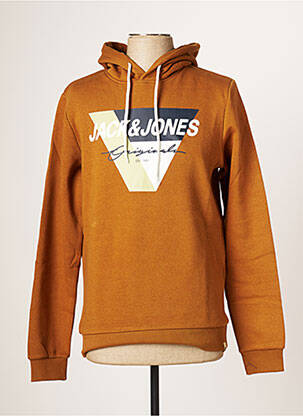 Sweat-shirt à capuche marron JACK & JONES pour homme