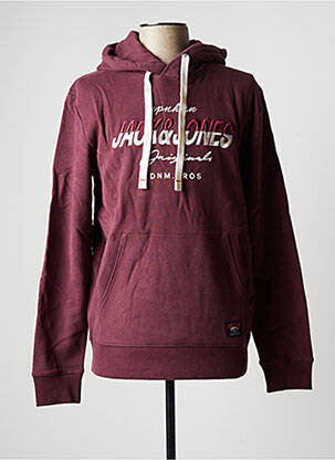 Sweat-shirt à capuche broderie manches longues violet JACK & JONES homme