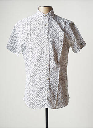 Chemise manches courtes imprimé fantaisie blanc JACK & JONES homme