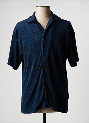 Chemise manches courtes col tailleur bleu JACK & JONES homme