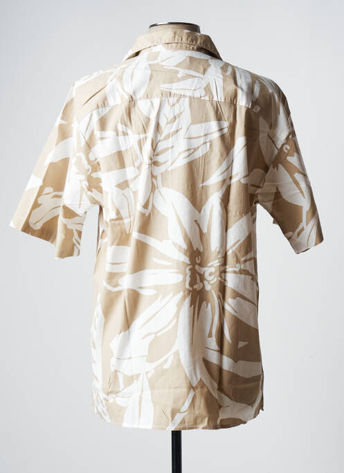 Chemise manches courtes beige JACK & JONES pour homme