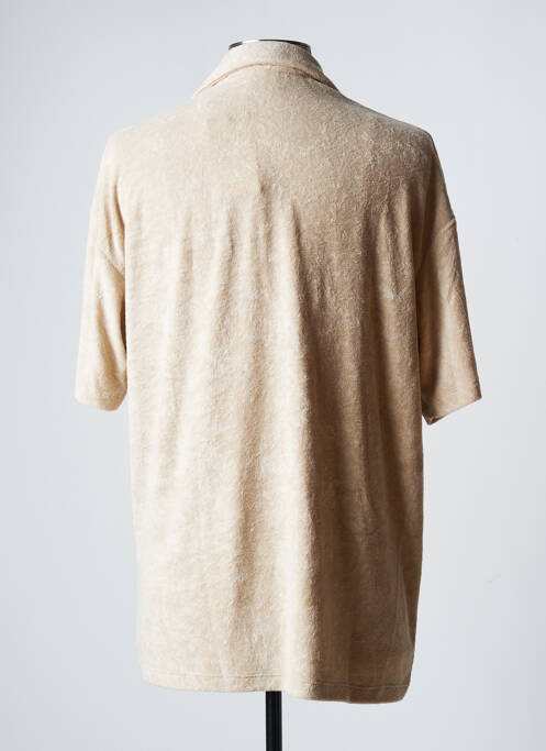 Chemise manches courtes beige JACK & JONES pour homme