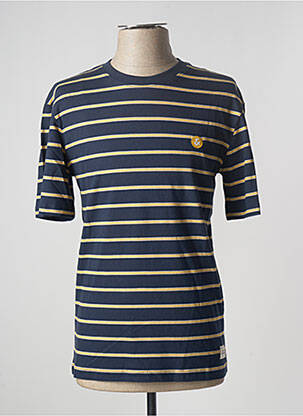 T-shirt broderie manches courtes bleu JACK & JONES homme