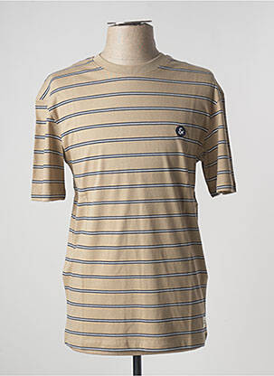 T-shirt broderie manches courtes beige JACK & JONES homme