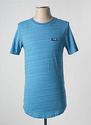 T-shirt tissage chiné manches courtes bleu JACK & JONES homme