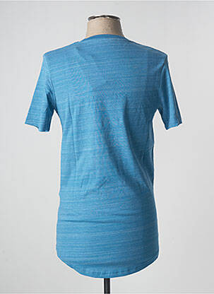 T-shirt tissage chiné manches courtes bleu JACK & JONES homme