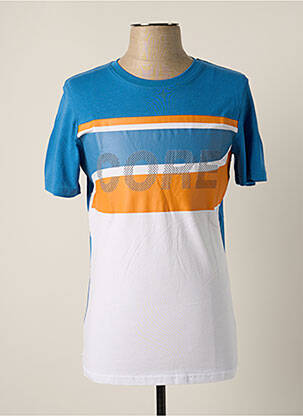 T-shirt coupe cintrée manches courtes bleu JACK & JONES homme