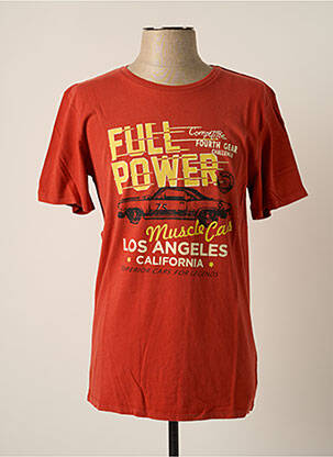T-shirt stretch manches courtes orange JACK & JONES homme
