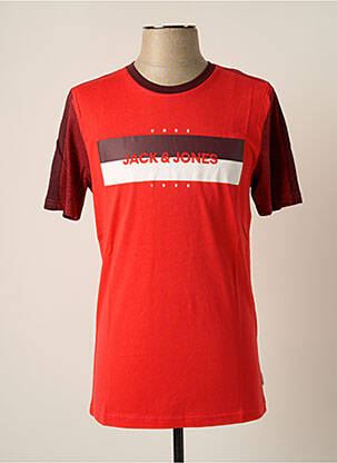 T-shirt coupe cintrée manches courtes rouge JACK & JONES homme