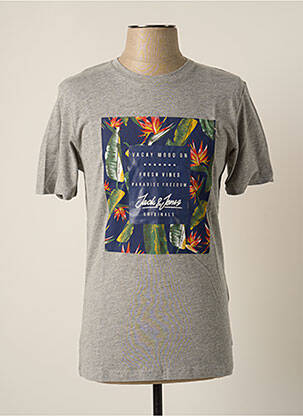 T-shirt gris JACK & JONES pour homme