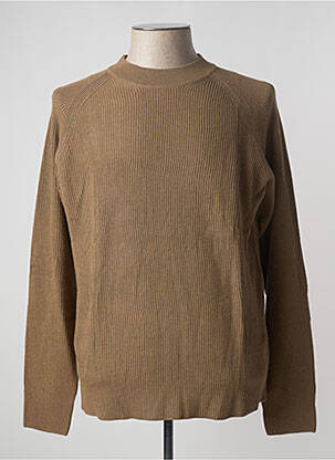 Pull col rond manches longues beige JACK & JONES homme
