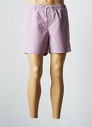 Short de bain tissage popeline rose JACK & JONES homme