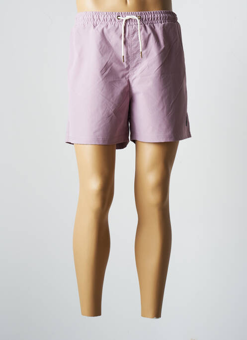 Short de bain tissage popeline rose JACK & JONES homme
